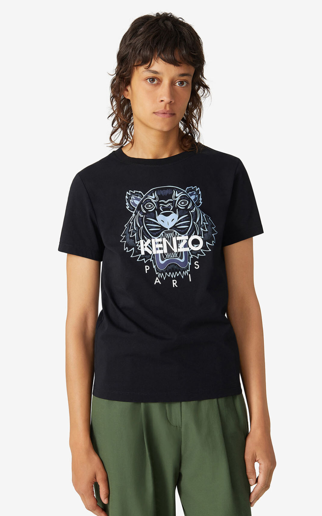Kenzo Tiger T Shirt Black For Womens 6421XEOCA